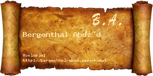 Bergenthal Abád névjegykártya
